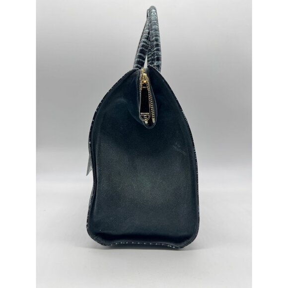 BRAHMIN Caroline croc embossed leather satchel crossbody + Dust bag - Slate Blue - Picture 7 of 14